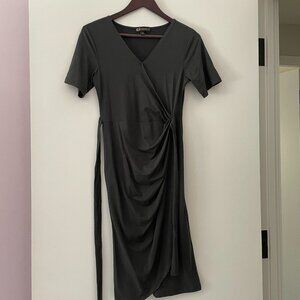CHERFLY dress - dark gray - midi length, size S - never worn